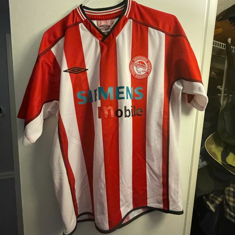 Umbro Olympiakos Football Jersey Home Kit 02-03